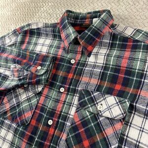 Vintage 70s Big Yank Flannel Shirt Plaid JC Penney Made in USA Men's XL